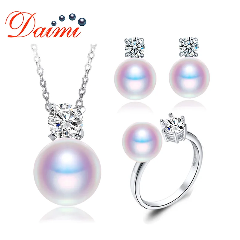 

DMCSFP046 7-8mm Natural Pearl Jewelry Sets Semi-Round Pearl For Women