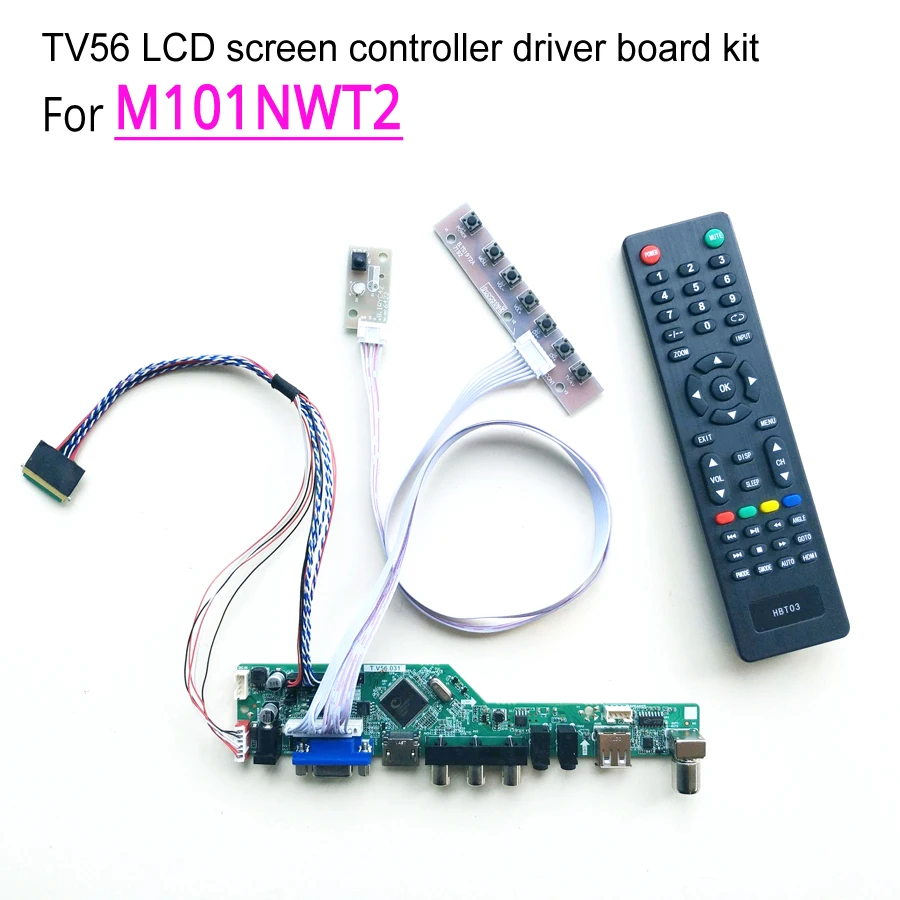 

T.V56 controller driver motherboards DIY kit For M101NWT2 notebook PC lcd panel VGA HDMI RF USB 40 pin 10.1" WLED LVDS 1024*600