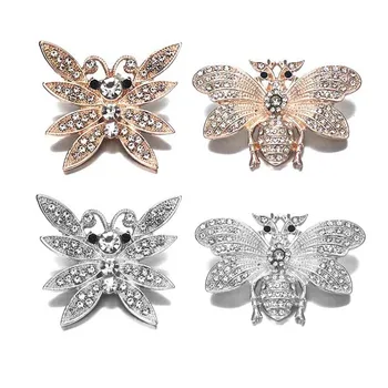 

Bee w383 3D 18mm 45mm rhinestone metal snap button for Bracelet Necklace Interchangeable Jewelry Women accessorie findings