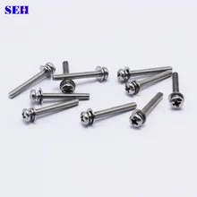 100pcs M2 5 20 Cross Recessed Round Head Combination Screw For Electronic Machinery Communication Equipment