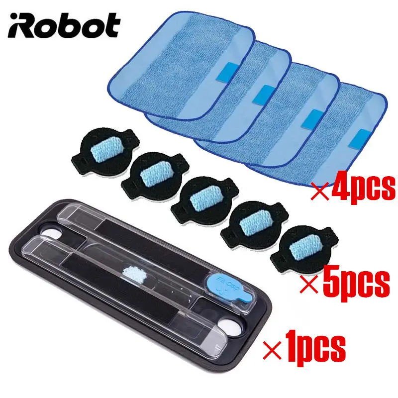 

1 pcs wet tray&4 pcs Pro-Clean Mopping Cloths&5pcs Water Wick Cap for iRobot Braava 380 380t 5200 Mint 5200C 4200A 4205 cleaning
