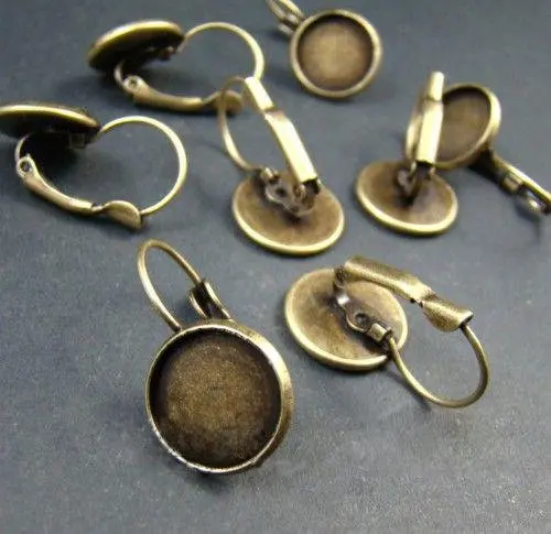 Free shipping!!! DIY jewelry-French Lever back earring base bronze color 14mm pad findings EFH0003 | Украшения и аксессуары