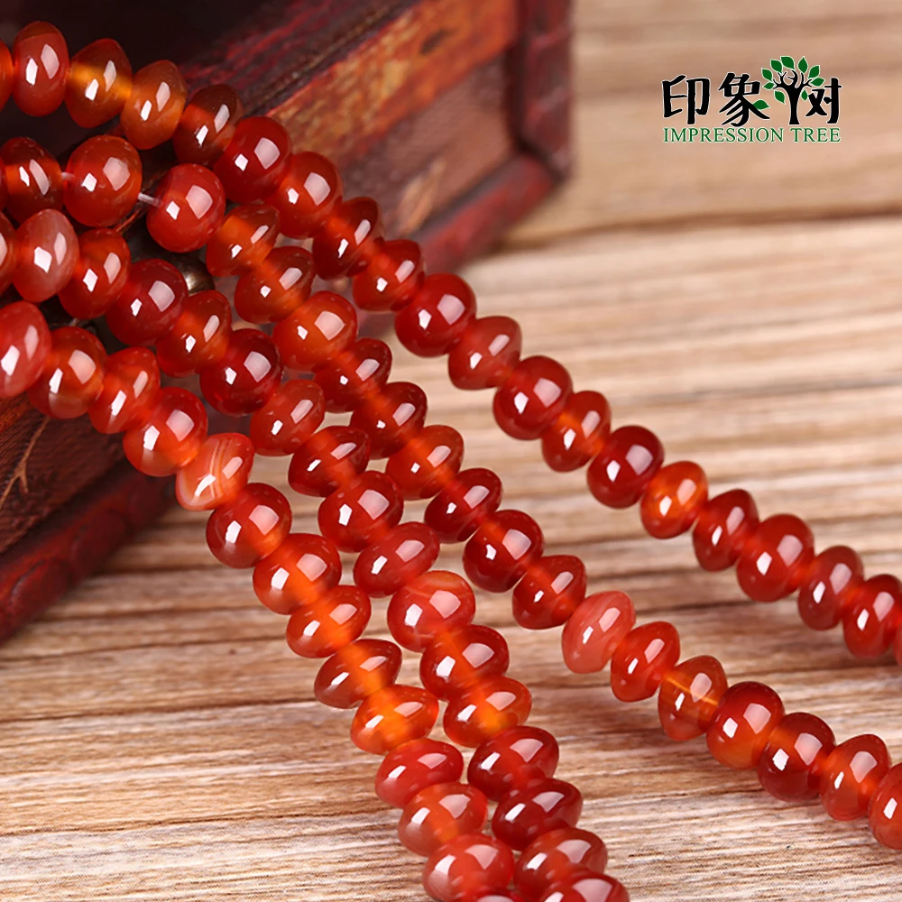 

8.5*4mm 1Strand/Pack Red Saucer Shape Agates Spacer Gem Beads Agates Druzy Beads Rondelle Stone Beads DIY Jewelry Making 2025
