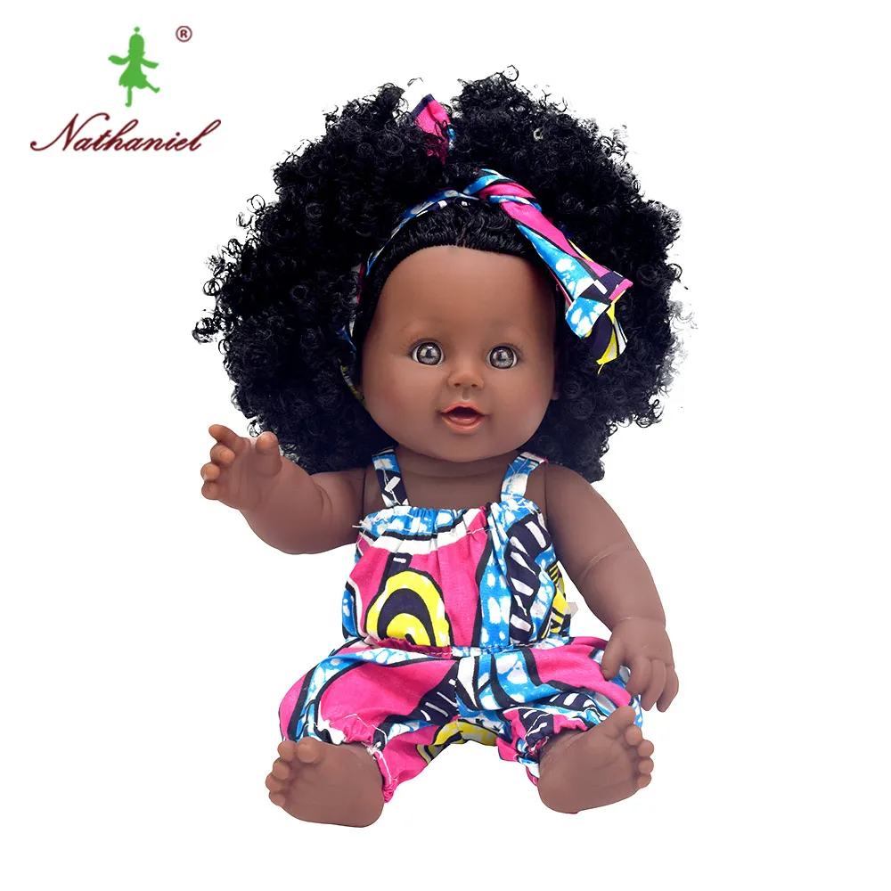 Африканские черные 12 дюймовые куклы для девочек reborn baby boneca corpo inteiro de silicone reborn baby doll реалистичные дети - Цвет: 04