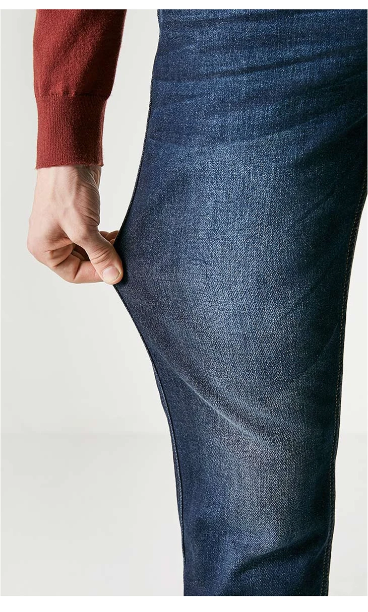 Отборные мужские осенние и зимние хлопковые незначительные растягивающиеся выцветания прямые джинсы C | 418432529