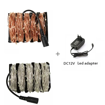 

DC12V With power LED Copper/Silver Wire String lights 10/20/30/50/100M led Fairy light For Christmas Wedding Party Decoration