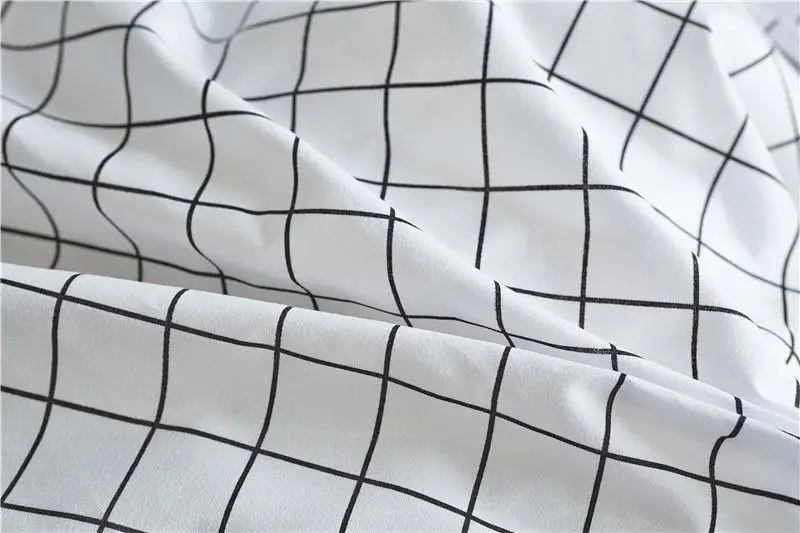Роскошное полиэфирное уникальное черно-белое Полосатое модное клетчатое летнее одеяло, комплект с чехлом, американский король/королева/стеганые наволочки, современный edredon