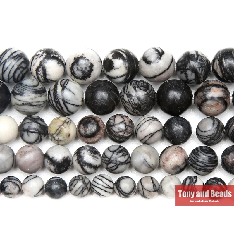 

Free Shipping Natural Stone Spider Web Jaspers Round Beads 15" Strand 4 6 8 10 12MM Pick Size For Jewelry Making No.AB44