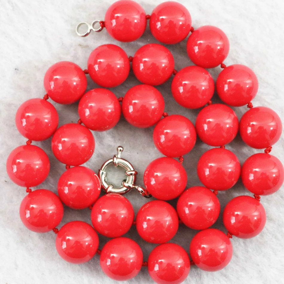 

Charming orange red artificial coral stone 8mm 10mm 12mm 14mm round beads women diy jewelry making neckalce 18" B1013