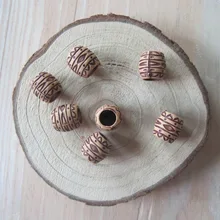 30 шт./лот уникальная Имитация древесины волос оплетка Dread дредлок бусины-трубки