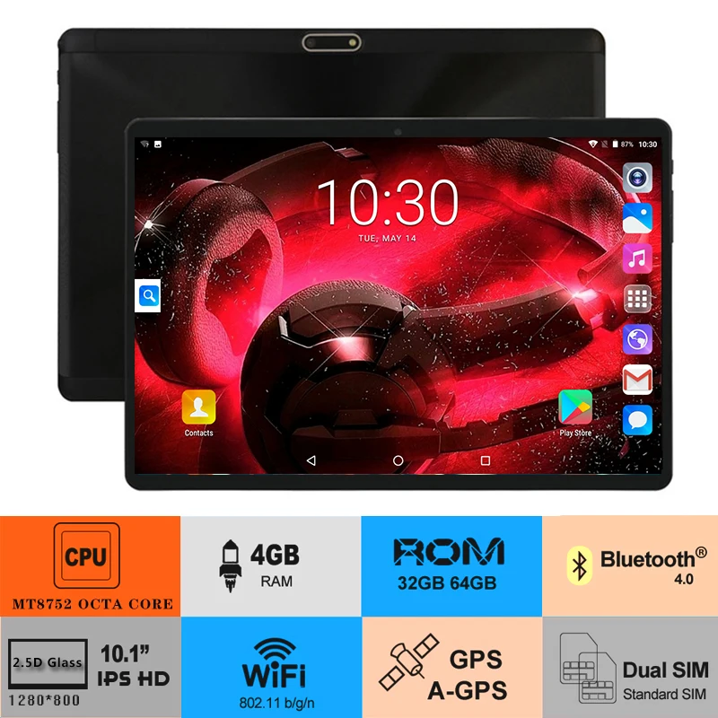 Free Shipping 10 Inch Tablet PC 4GB RAM 64GB ROM Octa Core 3G 4G LTE