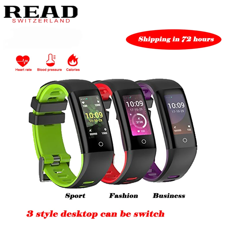 

READ Smart Wristband 3 Model R16S Heart Rate Monitor Fitness Tracker With Blood Pressure Fitness Tracker For IOS Android