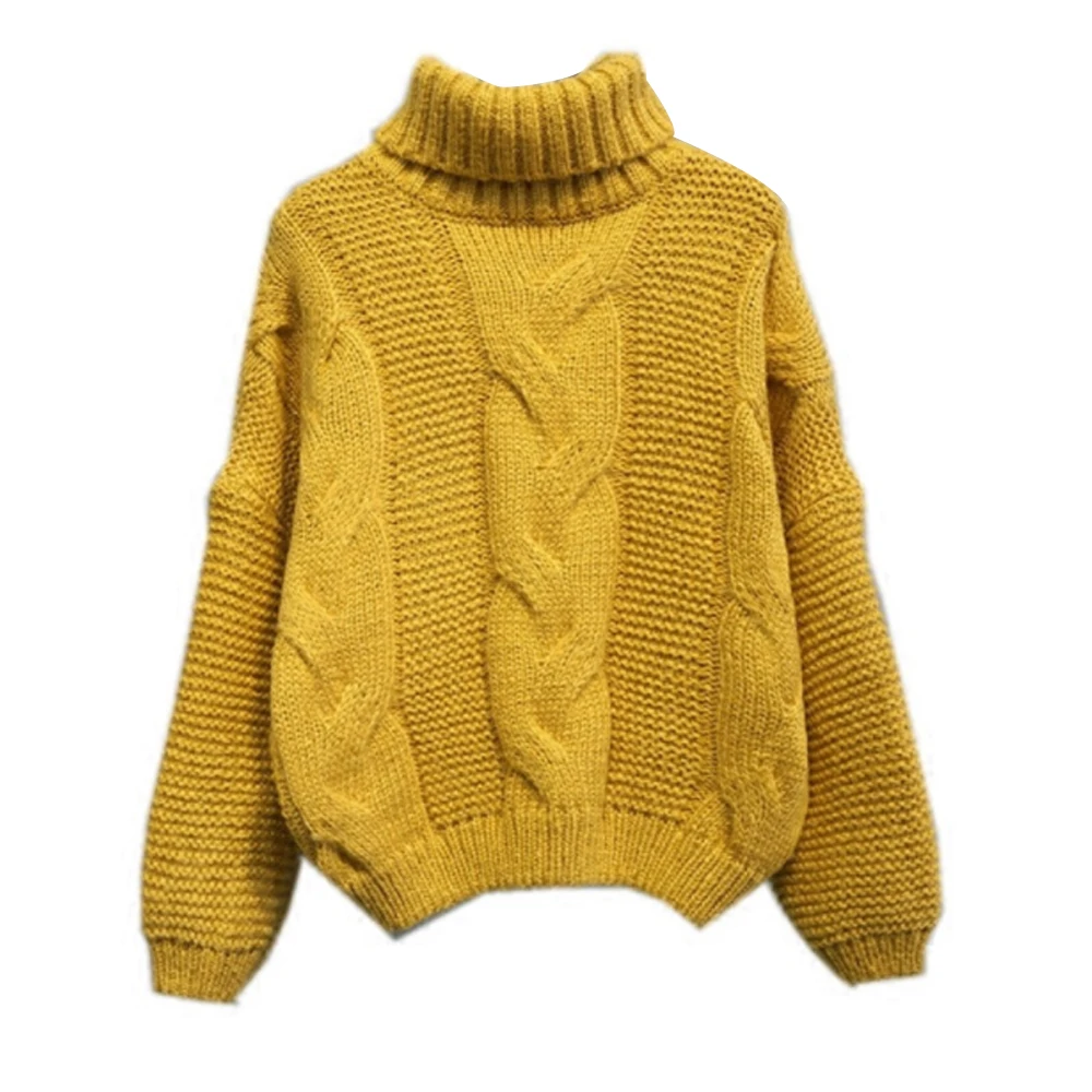 

Women Sweater Thick Pullovers Turtleneck Long sleeve Winter Autumn Spring Clothes Lady Female Tweed Tops Knitwear Chaqueta Topi