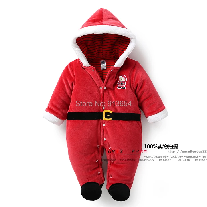 

new 2016 autumn winter romper baby boy clothes infant Christmas cotton rompers baby girls warm jumpsuit newborn baby costume