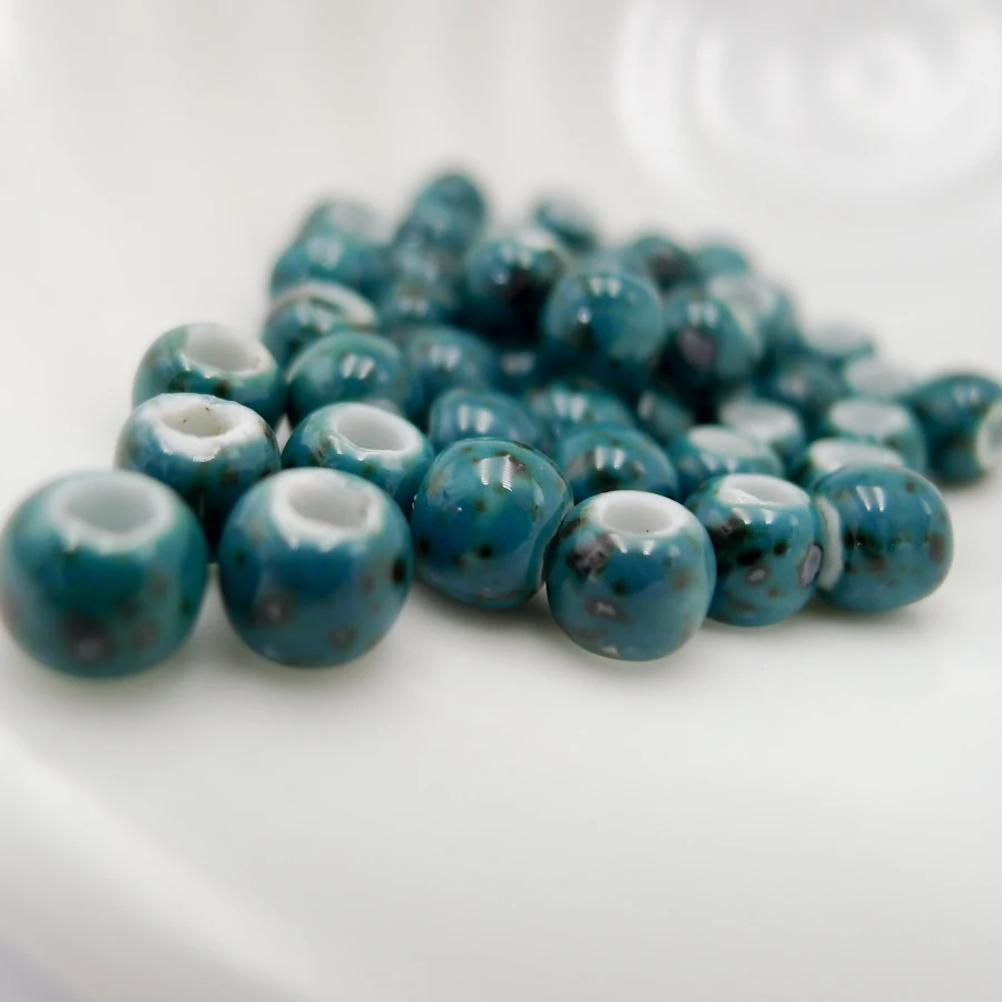 China Ceramic beads not glass flower Procelain bead for jewelry making 6mm 50pieces/lot beads#A511A