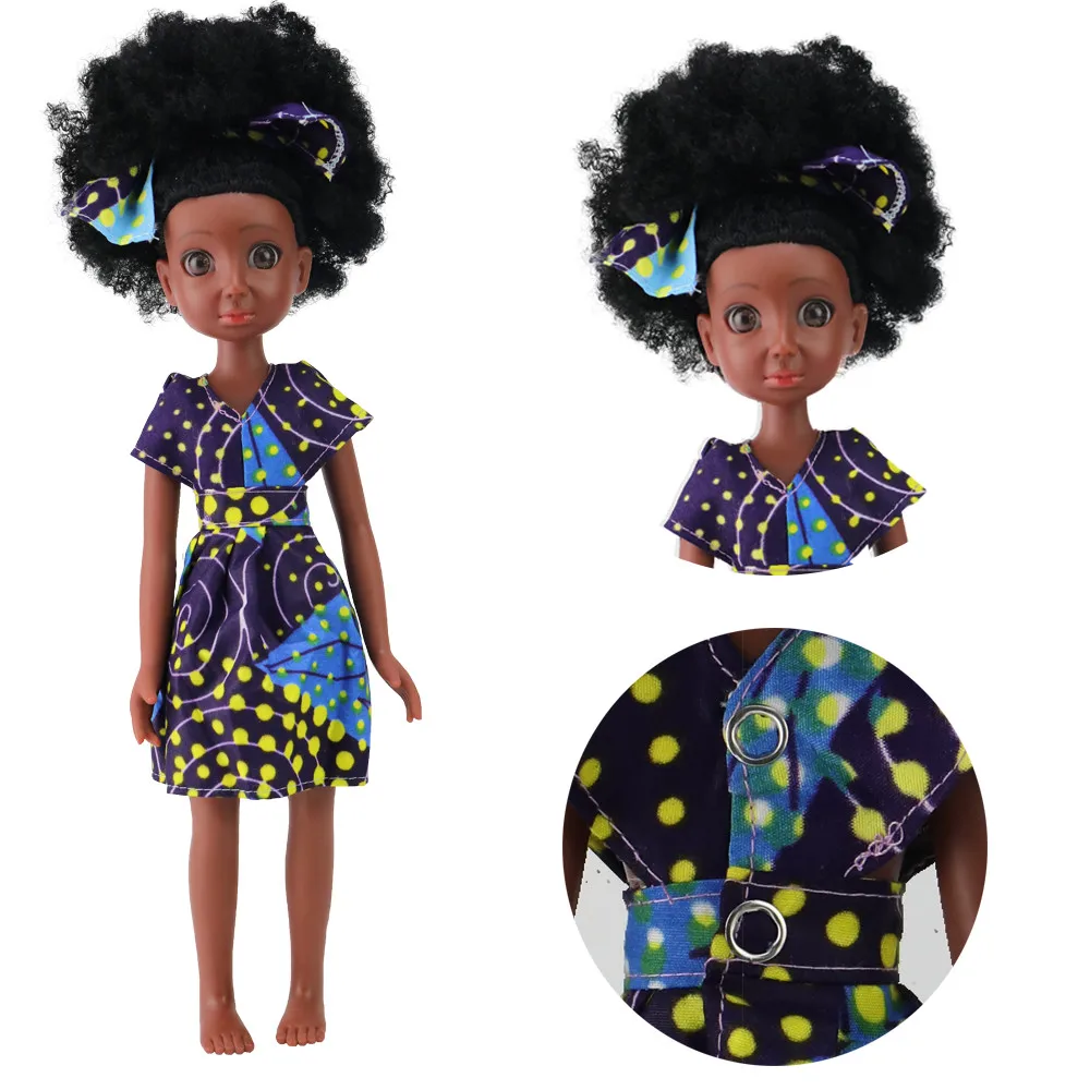 

star dress doll face 2019 hot 31cm girl black Baby Dolls bath toy girl doll For Girls African Toy Best Gift