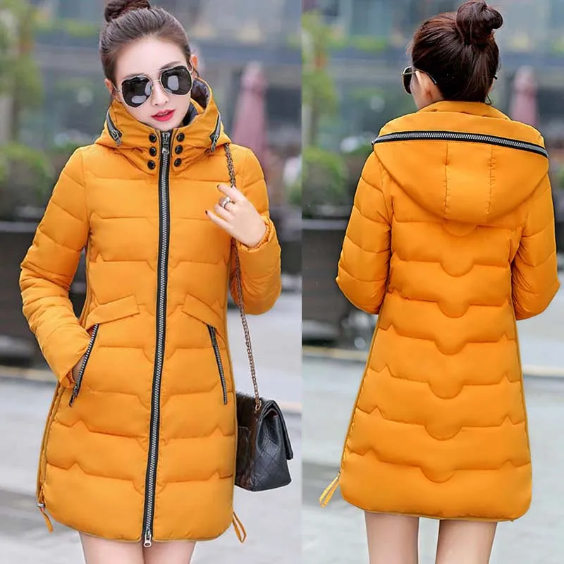 MLinina 2019 Winter Jacket Women Hooded Warm Plus Size 6xl 7xl Cotton Coat Padded Female Slim Long Jacket Women Parka Outwear