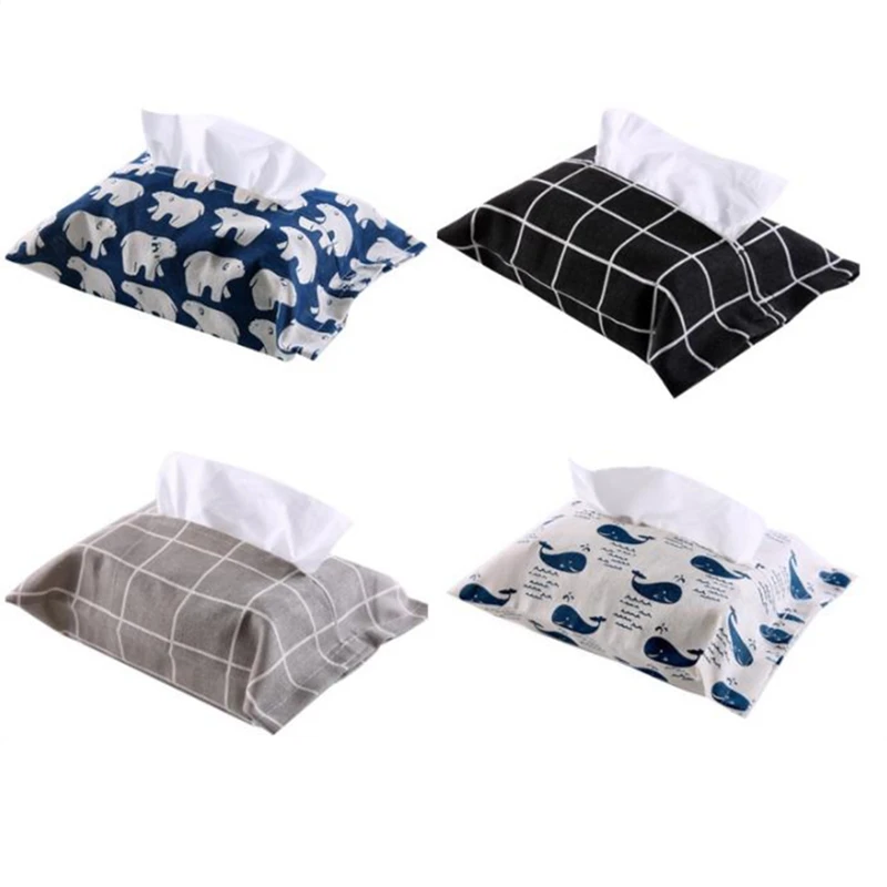 

Cartoon Cloth Table Decoration Home Car Storage Tissue Case Box Container Towel Napkin Papers