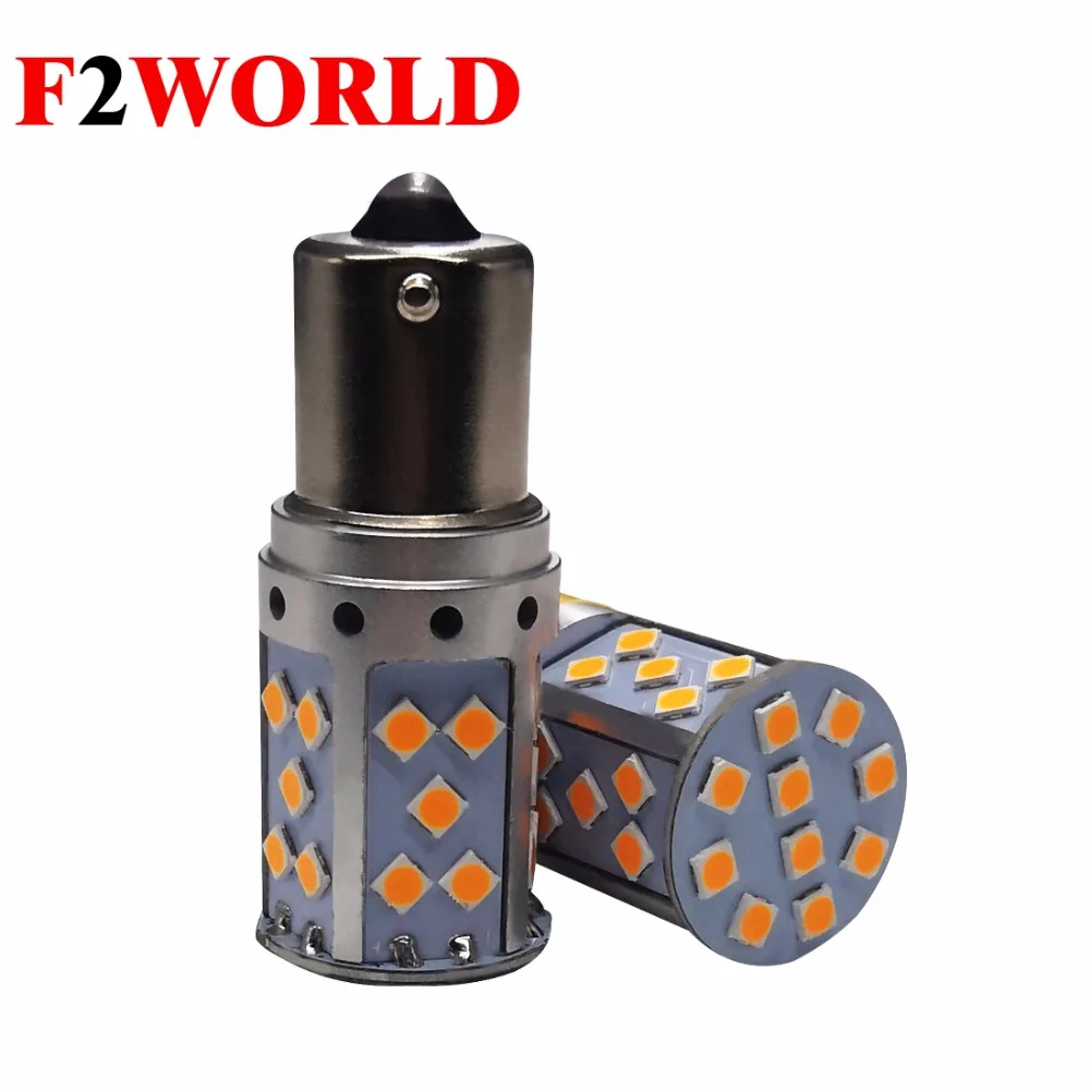 2 pcs Tail Light 1156 BAU15S PY21W LED Canbus Error Free BA15S P21W S25 3030 35SMD 2100lm Auto Reverse Lamp DRL Rear Bulbs Amber