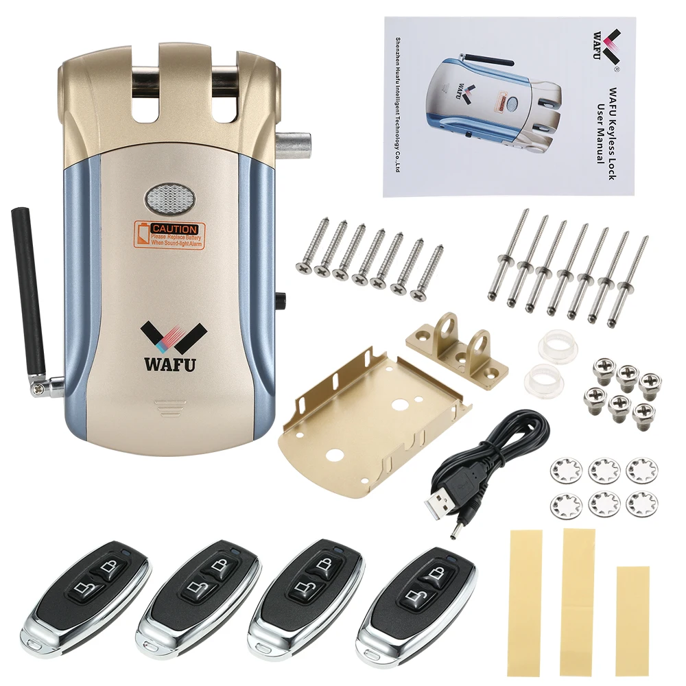 Wireless battery powered 4 Remote Control Electronic electric door gate