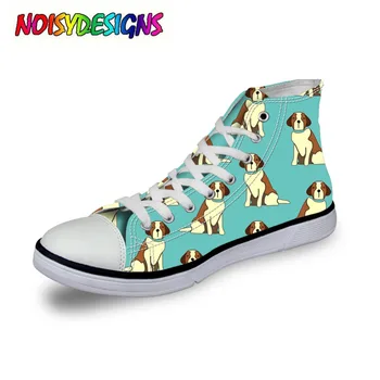 

Fashion Women Casual 3D Animal French Bulldog Printed Shoes Female Lace-up Flats Girl High Top Canvas Shoes Mujer Animal Prints