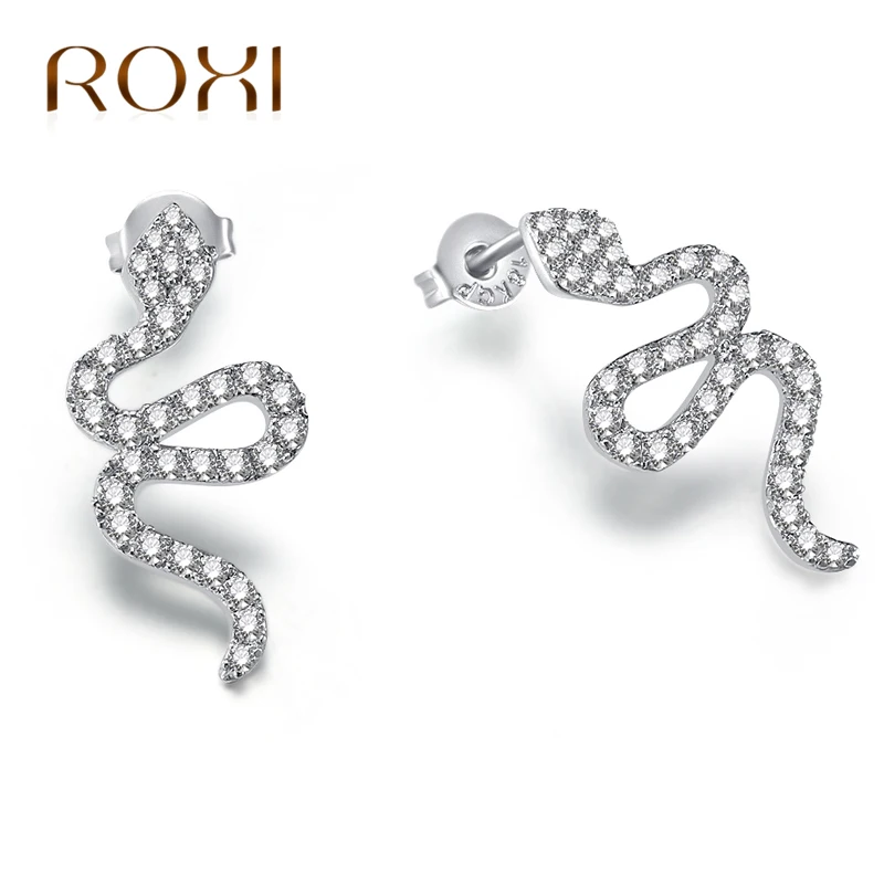 ROXI серьги в виде змеи для женщин серебряного цвета панк серьги Модные ювелирные изделия bijoux в виде животных вечерние серьги аксессуары Букле д 'ореиль