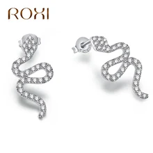 ROXI серьги в виде змеи для женщин серебряного цвета панк серьги Модные ювелирные изделия bijoux в виде животных вечерние серьги аксессуары Букле д 'ореиль