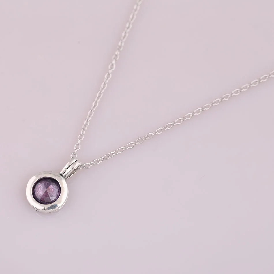 

Authentic 925 Sterling Silver Necklace For Women Signature Faceted Locket Pendant Girl Choker fit Lady Fine Jewelry