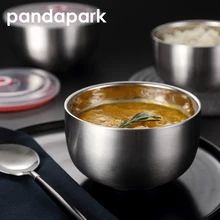 Pandapark твердая непроливающаяся миска двухслойная Салатница из нержавеющей стали пиалы для лапши рамен с крышкой контейнер для еды Ланч-бокс PPS008 Pandapark твердая непроливающаяся миска двухслойная Салатница из нержавеющей стали пиалы для лапши рамен с крышкой контейнер для еды Ланч-бокс PPS008