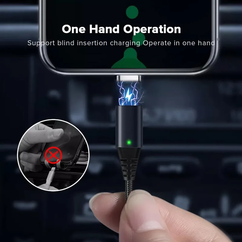Магнитный кабель GETIHU Micro USB Type C для быстрой зарядки и передачи данных iPhone 11 X