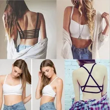 HOT 2017 New Fashion Hollow Out stripe Camis Women tops Bra Crop Top Tank Beach Vest