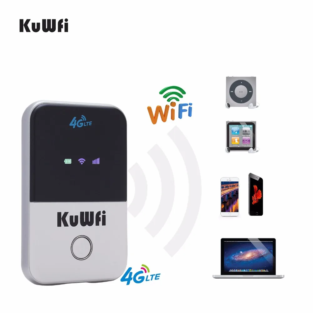 KuWfi 4G Wifi роутер мини 3G/4G LTE беспроводной Портативный Карманный Wi Fi Мобильный Hotspot