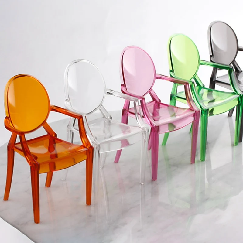 

Plastic Dollhouse Dining Chair Furniture For Doll Clear Armchair Doll House Decor Furniture Toys Birthday Gift
