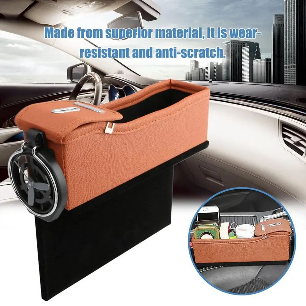 

Useful Multifunction Car Seat Gap Storage Box Cup Drink Holder Coins Organizer Essential Accessories