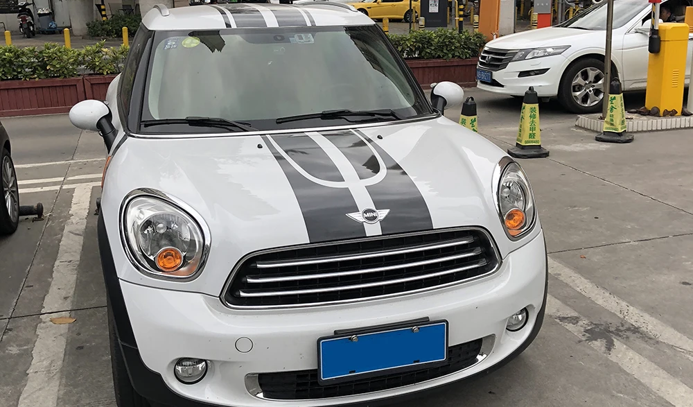 Наклейка на капот автомобиля головы полосатые наклейки для MINI Cooper S One JCW R55 R56 R57 R60 R61 F54 F55 F56 F57 F60 Countryman автомобильные аксессуары