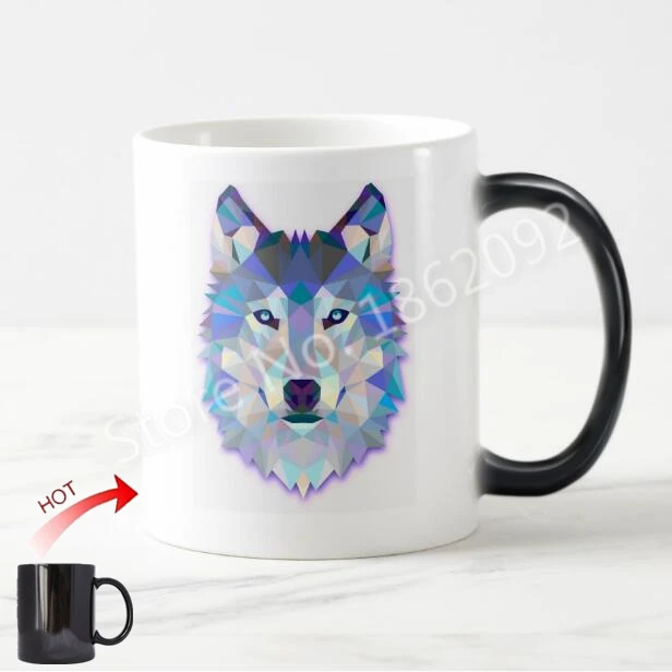 Wolf Painting Color Changing Coffee Mug 
