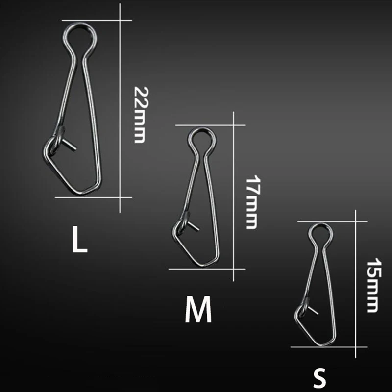 30 шт./лот, крючок из нержавеющей стали с быстрым зажимом и защелкой, поворотные рыболовные твердые кольца, безопасные защелки, рыболовные крючки с разъемом, рыболовные снасти