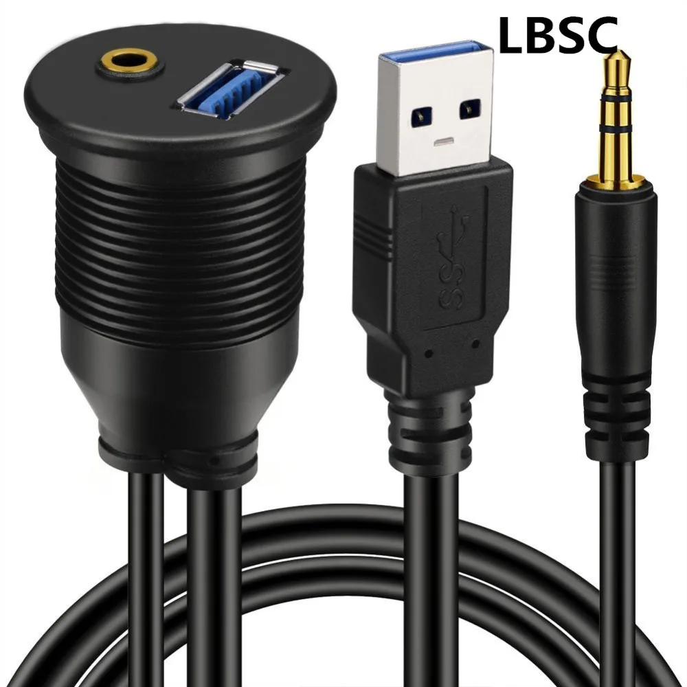 Утопленный кабель для автомобильного крепления USB 3 0 и 5 мм + удлинитель AUX панель
