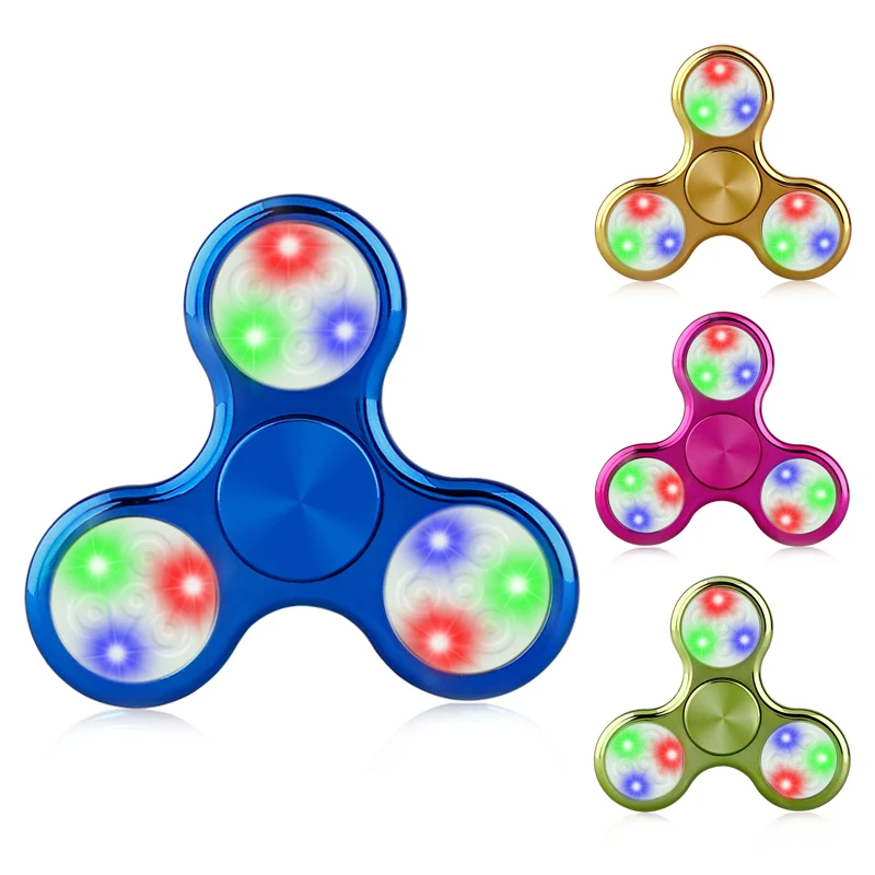 LED Light Hand Colorful Finger Spinner Plastic EDC Hand Spinner For Autism and ADHD Relief Focus