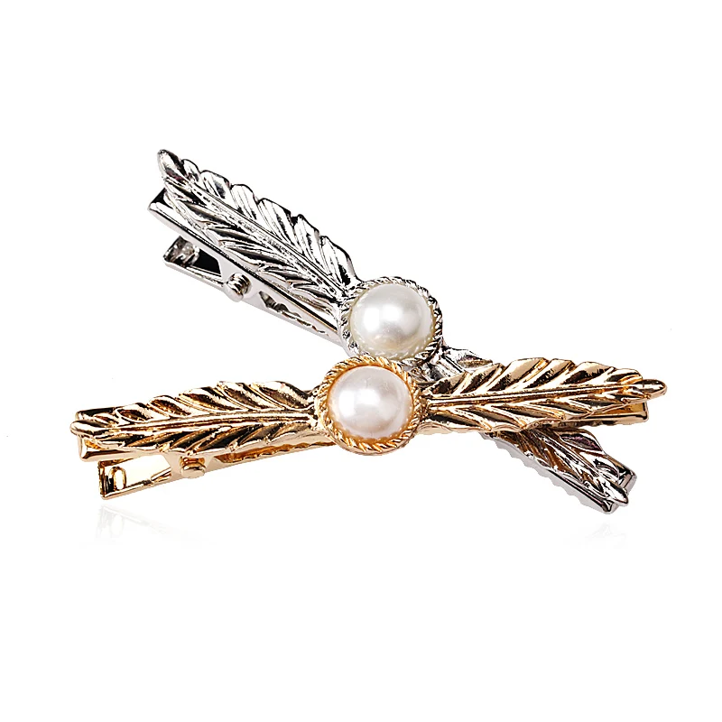 

M MISM 2019 New Brand Hairpins Leaf Hair Pin Pearls Fine Jewelry Hairgrips Hair Clip For Women Hair Accessories