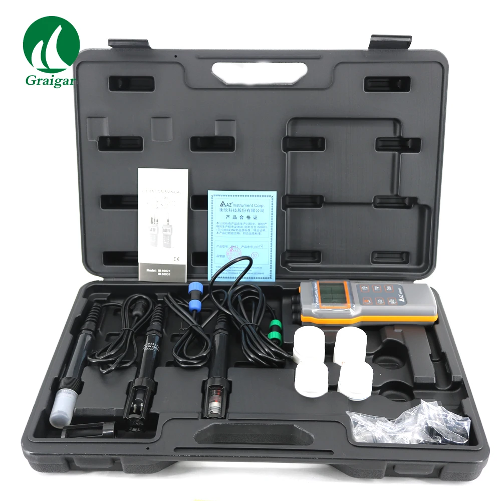 

New AZ86031 Water Quality Meter Dissolved Oxygen Tester PH Meter Salinity Temperature Meter IP67 Waterproof Design with LCD