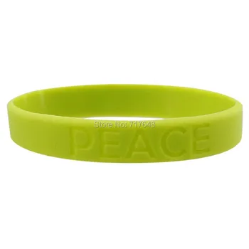 

100pcs Inspirational Sayings PEACE wristband silicone bracelets free shipping by ePacket A