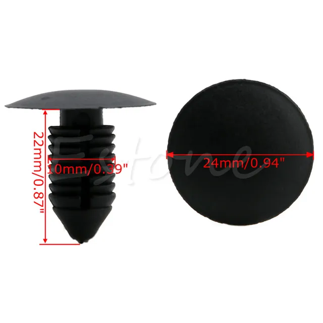 20Pcs Car Bumper Fender Plastic Rivets 10mm Hole Black Fasteners for Ford New hot 5