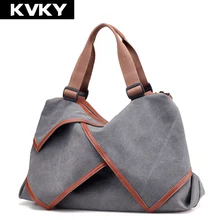 Kvky модный бренд Сумки-холсты Для женщин сумки пэчворк Повседневное дамы Вместительные сумки сумка большая Ёмкость женский Курьерские сумки