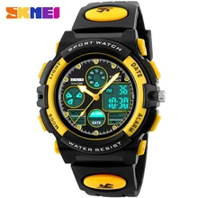 SKMEI niños de la manera relojes deportivos casuales marca niños relojes digitales led relojes de pulsera 50 M impermeable azul banda de goma