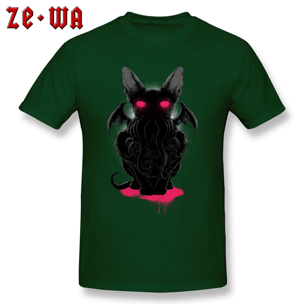 Tops Shirt Cathulhu Tops & Tees Summer/Autumn 2018 Family Short Sleeve Pure Cotton O-Neck Men T-Shirt Family Wholesale Cathulhu dark
