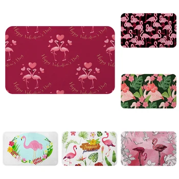 

Flamingos Love Hearts Cool Mat Bath Carpet Decorative Anti-Slip Mats Room Car Floor Bar Rugs Door Home Decor Gift