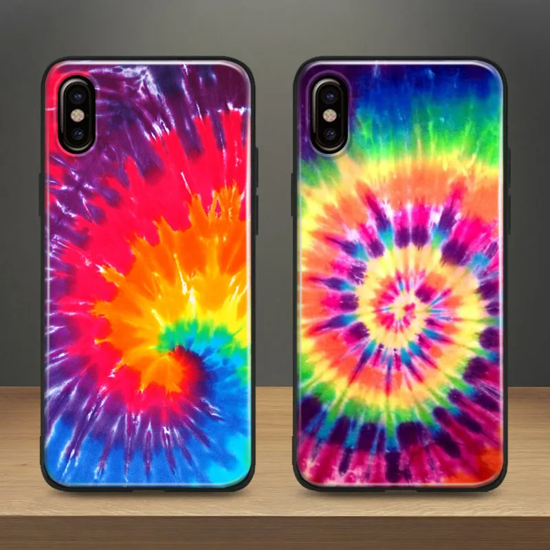 

Tie dye Hippie Art Fashion Couqe Tpu Soft silicone Phone Case cover Shell For Apple iPhone 5 5s Se 6 6s 7 8 Plus X XR XS MAX