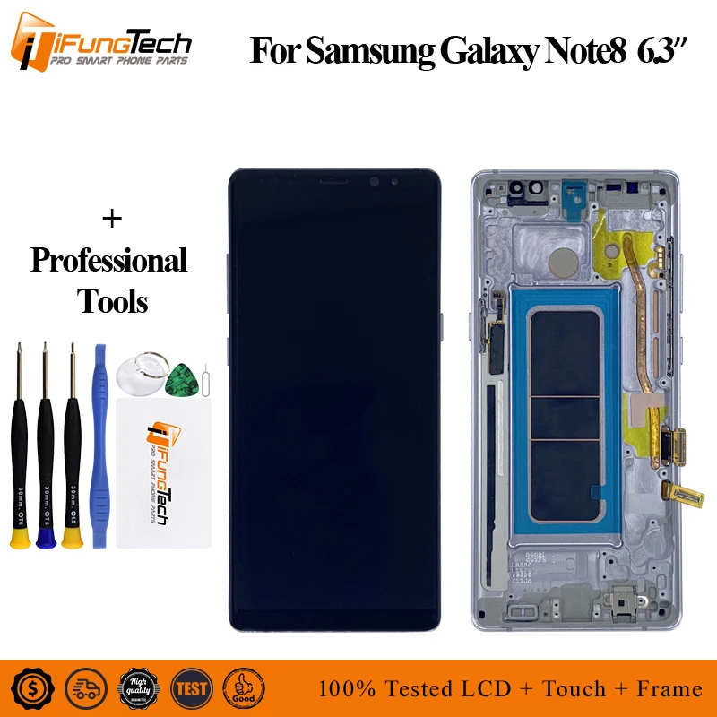 

6.3" LCD Display with Frame For Samsung Note 8 Touch Screen Digitizer Assembly For Samsung Galaxy N9500 N950F N900D N900DS LCD