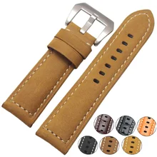 Handmade Retro Genuine Leather Watchbands For Panerai 22mm 24mm Men Watch Band Strap Metal Buckle Accessories Wrist Band Handmade Retro Genuine Leather Watchbands For Panerai 22mm 24mm Men Watch Band Strap Metal Buckle Accessories Wrist Band